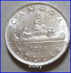 1938 Canada Silver One Dollar Coin. NICE GRADE (RJx2)