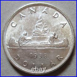 1938 Canada Silver One Dollar Coin. NICE GRADE (RJx3)