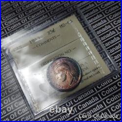 1943 Canada 25 Cents Silver Coin ICCS MS 64 Blue Purple Toner #coinsofcanada