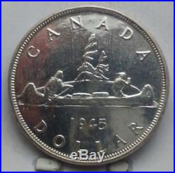 1945 Canada Silver Dollar Coin U N C