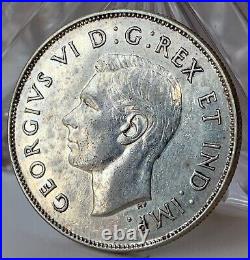 1946 Canada 50 Cents Silver Coin Design Narrow Date Hoof Through 6 George VI