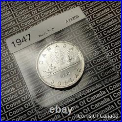 1947 Canada $1 Silver Dollar Coin Double HP DHP Blunt 7 #coinsofcanada