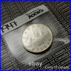 1947 Canada $1 Silver Dollar Coin Pointed 7 Circulated Coin #coinsofcanada