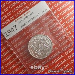 1947 Canada Silver 50 Cents Coin Maple Leaf 7/7 ML UNCIRCULATED #coinsofcanada