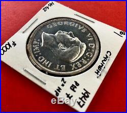 1947 Ptd 7 2xHP Canada 1 Dollar Silver Coin One Dollar UNC+