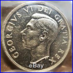 1948 CANADA $1 King George VI Silver Dollar Coin ICCS AU55 THE KING Key Date