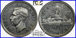 1948 Canada 1 Dollar Silver Coin One Dollar Key Date PCGS AU Detail