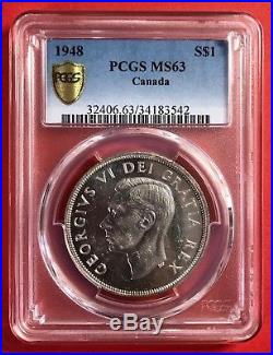 1948 Canada 1 Dollar Silver Coin One Dollar ZC 52- $3500 PCGS MS-63