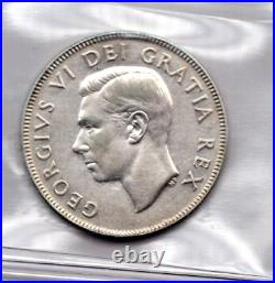 1948 Canada 50 Cents Silver Coin ICCS Graded EF-40
