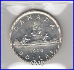 1948 Canada One Silver Dollar Coin ICCS Graded MS-62