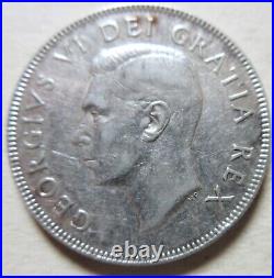 1948 Canada SILVER Half Dollar Fifty Cents KEY DATE Coin 50 Cents 50c (H598)