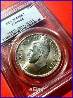 1949 Canada 1 Dollar Silver Coin One Dollar PCGS MS-67 Spectacular Superb Gem