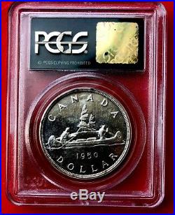1950 Canada 1 Dollar Silver Coin One Dollar PCGS PL-65 Old Holder