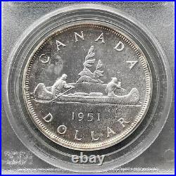 1951 Canada 1 Dollar Silver Coin One Dollar PCGS PL 66 Old Green Holder