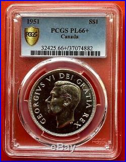 1951 Canada Silver 1 Dollar Proof Like Coin PCGS PL 66+ Gem