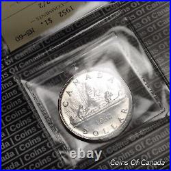 1952 Canada $1 Silver Dollar Coin ICCS MS 60 WL 2/2 Rare Variety #coinsofcanada