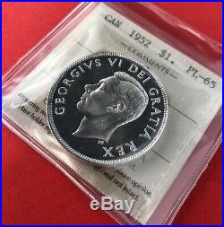 1952 NWL Canada 1 Dollar Silver Coin One Dollar ICCS Proof Like PL-65