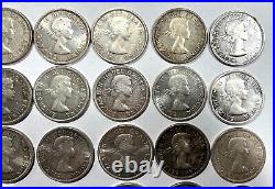 1953-63 Canada Lot of 24 $1 Dollar Silver Coins