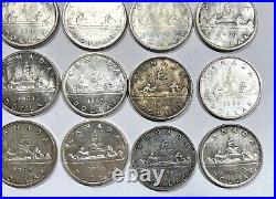 1953-63 Canada Lot of 24 $1 Dollar Silver Coins