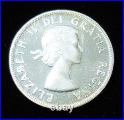 1954 Proof-like Finish Canada Silver $1 Cameo Coin, Pulled From Set, Lot#14