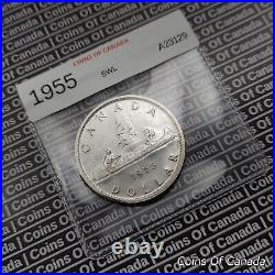 1955 Canada Silver Dollar Coin Rare SWL Short Waterline $1 #coinsofcanada