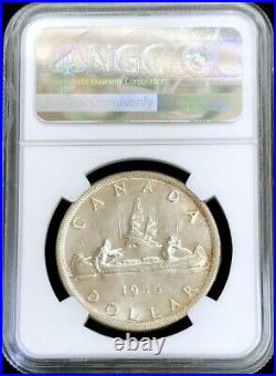 1955 Silver Canada $1 Dollar Queen Elizabeth II Coin Ngc Mint State 64+