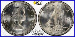 1956 MS-66 plate coin Canada 10 Cents Silver Dime Coin PCGS