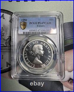 1956 PL67 Cameo $1 Canada Silver Dollar Coin PCGS