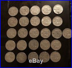 1959 Canada Silver 50 cents Half Dollar Lot Of 26 Coins