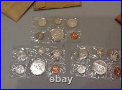 1962 &1963 Canadian Lot of 7 Proof-Like Silver Dollar Coin Set with Org. Envelope