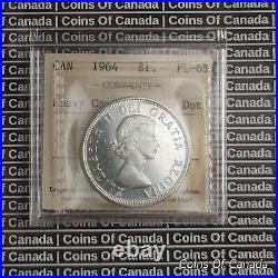 1964 Canada Silver Dollar Coin ICCS PL 65 Missing Dot Heavy Cameo #coinsofcanada