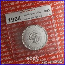 1964 Canada Silver Dollar Coin Missing Dot Cameo Uncirculated #coinsofcanada