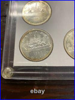 1965 Canada Silver Dollar Variety Set (5) Coin Set