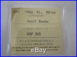 1966 Canada Silver Dollar Small Beads MS64 Extremely Rare Gem Coin