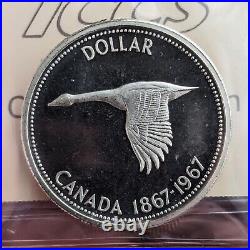 1967 $1 ULTRA HEAVY CAMEO Canada Silver Dollar Coin ICCS PL66 RARE