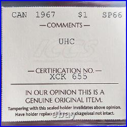 1967 $1 ULTRA HEAVY CAMEO Canada Silver Dollar Coin ICCS PL66 RARE