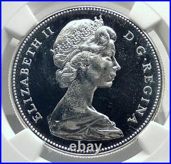 1967 CANADA CANADIAN Confederation Founding Silver Dollar Coin GOOSE NGC i77266