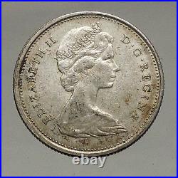 1967 CANADA Confederation Centennial Silver 25 Cents Coin LYNX Wild Cat i56965