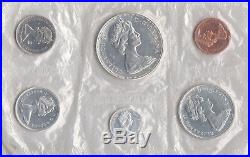 1967 Canada Sealed Proof Like Mint Set 6 Coins Total 4 Silver Coins 80% 0.800