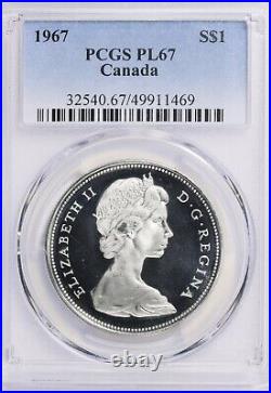 1967 PL-67'Cameo' $1 Canada Silver Dollar Coin PCGS