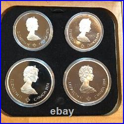 1976 Canada Montreal Olympics XXI 4 Coin Silver Proof Set III w BOX & COA #s91a