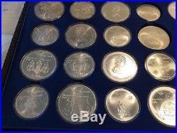 1976 Canadian Olympic Silver Coin Set Montreal 28 Silver Pieces withCase
