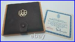 1976 Montreal Olympic 4 Coin Proof Set Silver Canada Series 1 wood box & COA