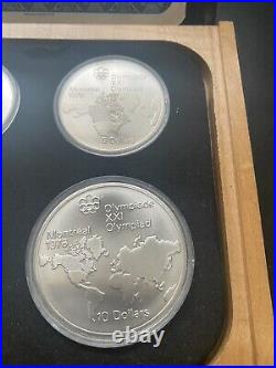 1976- Montreal Olympic Set Sterling Silver 4 Coins- $5 & 10 Dollars