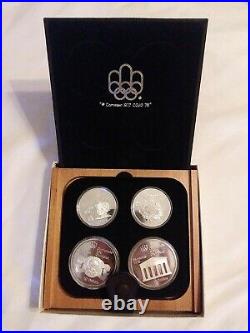 1976 Montreal Olympics 4 Silver Coin Set uncirculated With COA
