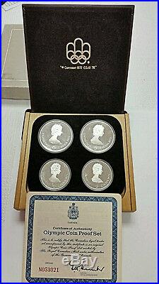 1976 Silver Canadian Olympics 4 Coin Proof Set Series 5 Water Sports #721G