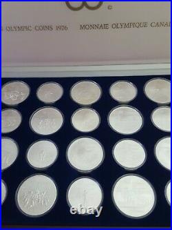 1976 Sterling Silver Coins Set Canada Olympics $5 $10 28 Coins in Box