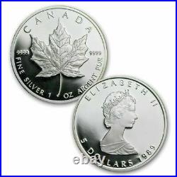 1979 1989 Canada Maple Leaf Silver Gold Platinum Proof set withCOA and Box
