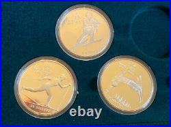 1985-1988 Canadian $20 Calgary Olympic Winter Games Silver 8 Coin Set 10 oz
