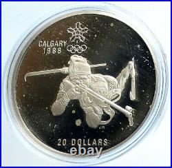 1986 CANADA Old 1988 CALGARY OLYMPICS BIATHLON Proof Silver $20 Coin i103934